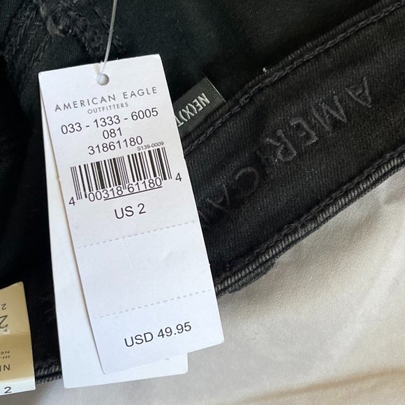 American Eagle Hi-Rise Shortie Ne(x)t Level Stretch Black Sz2 - Picture 4 of 4